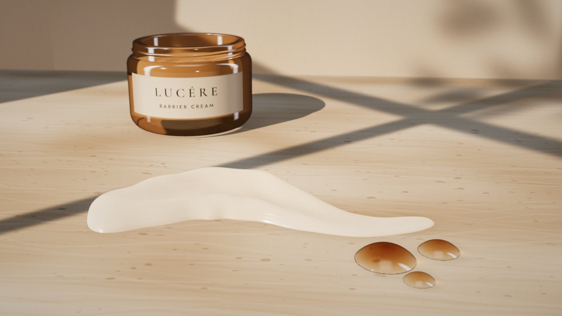Lucére barrier cream and serum textures